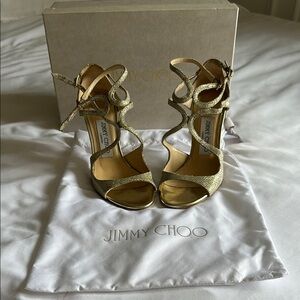 Jimmy Choo Gold Strappy Women's Heels